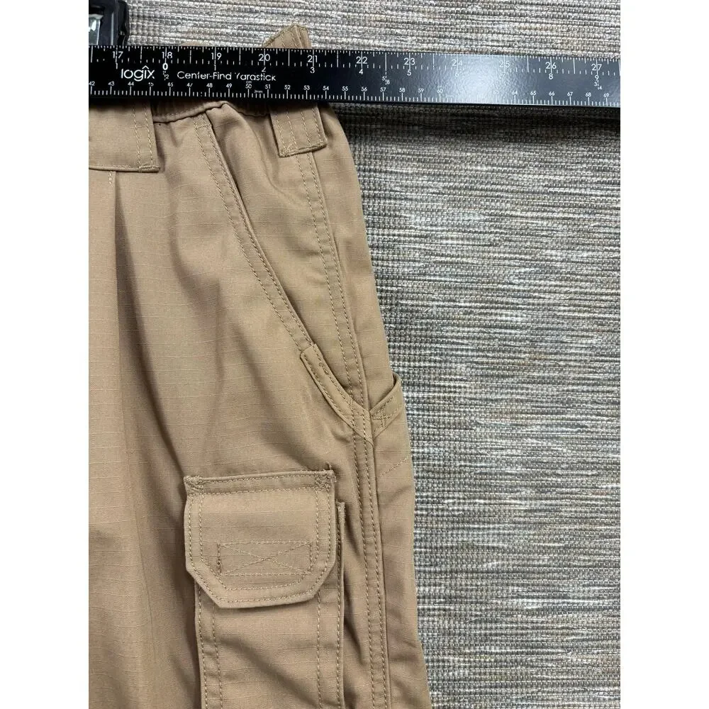 5.11 Tactical Pants Mens 44x30 Beige Cargo Canvas Elastic Waist Workwear